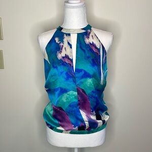 Bebe Silky Colorful Top Halter Style. Petite Small